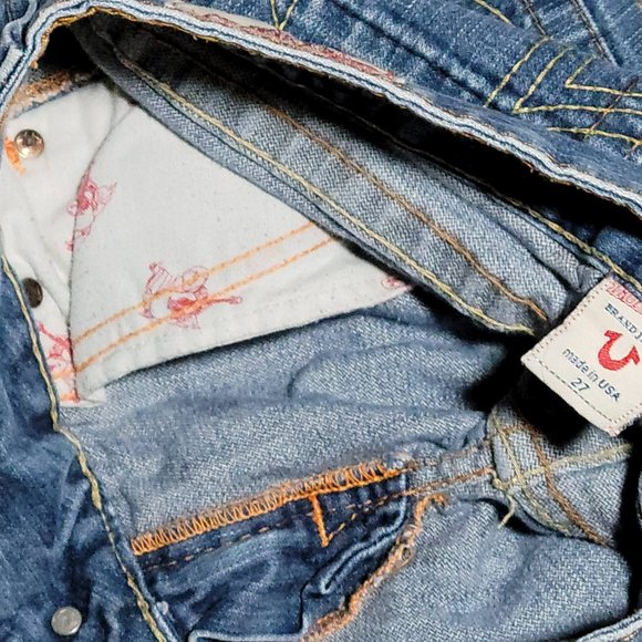 True Religion Horseshoe Pocket Sammy Jeans Size 27 Designer Denim Luxury Denim - Picture 11 of 16